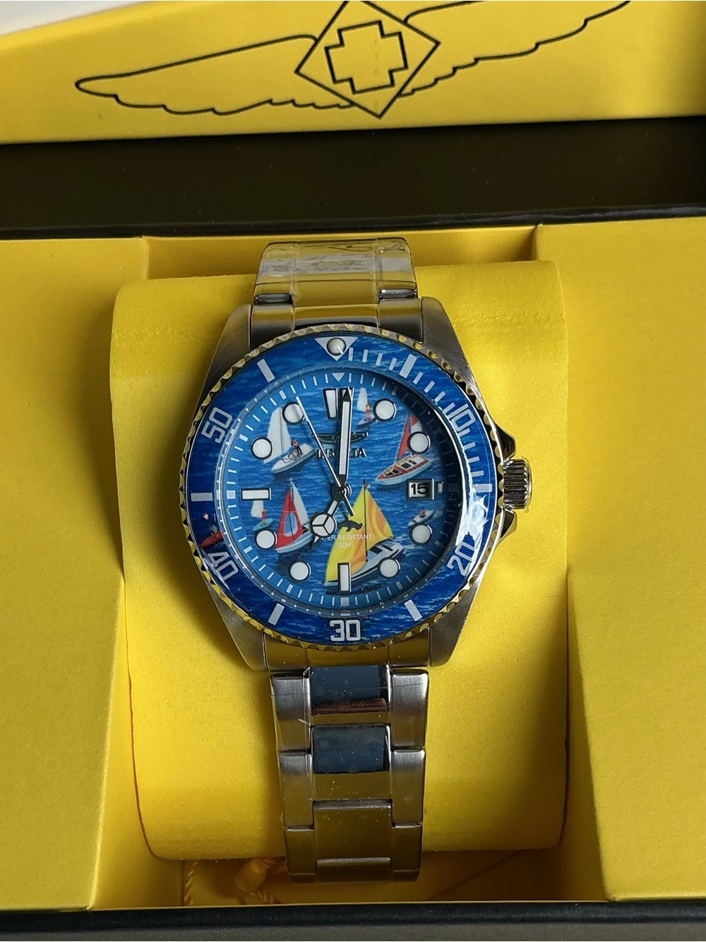 Men’s Invicta Sailing Watch Blue Dial Silver-Tone Watch(51066)